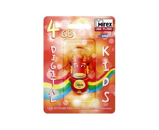 383769 - Флэш-диск USB 4Gb Mirex DRAGON RED (ecopack) (1)