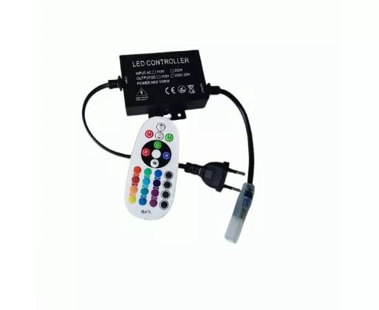 798702 - General контроллер для св/д ленты 220V 1500W RGB GDC-RGB-1500-R-IP20-220 инфр.пульт 24кнопки 512117 (1)