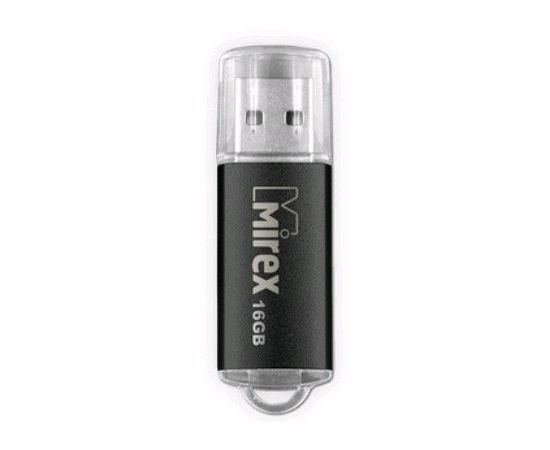 498545 - Флэш-диск USB 16GB Mirex UNIT BLACK черный (ecopack) (1)