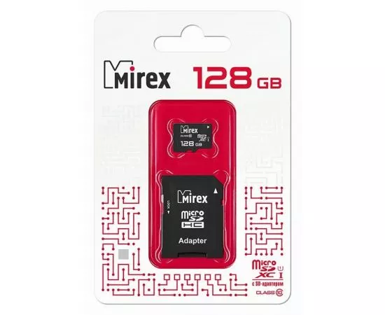 787369 - Флэш-карта (памяти) microSDХC адаптер MIREX 128GB (UHS-I, U1, class 10) (1)