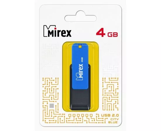 787384 - Флэш-диск USB 4 ГБ Mirex CITY BLUE 4GB (ecopack) (1)