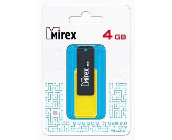 787385 - Флэш-диск USB 4 ГБ Mirex CITY YELLOW 4GB (ecopack) (1)