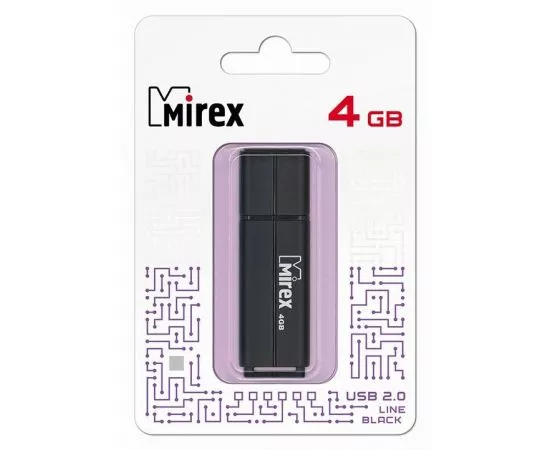 787386 - Флэш-диск USB 4 ГБ Mirex LINE BLACK 4GB (ecopack) (1)