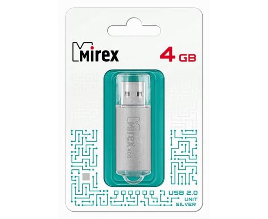 787388 - Флэш-диск USB 4 ГБ Mirex UNIT SILVER 4GB (ecopack) (1)