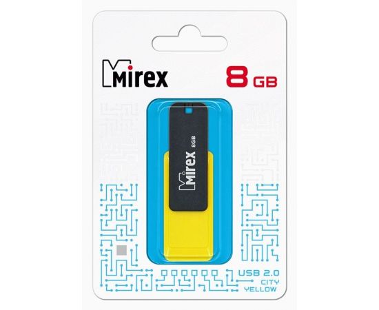 787400 - Флэш-диск USB 8 ГБ Mirex CITY YELLOW 8GB (ecopack) (1)