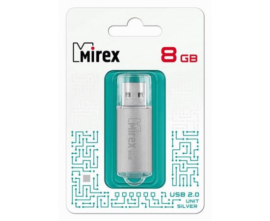 787403 - Флэш-диск USB 8 ГБ Mirex UNIT SILVER 8GB (ecopack) (1)