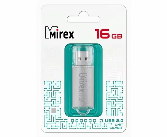 787420 - Флэш-диск USB 16 ГБ Mirex UNIT SILVER 16GB (ecopack) (1)