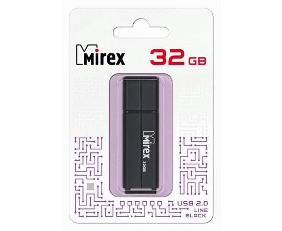 787436 - Флэш-диск USB 32 ГБ Mirex LINE BLACK 32GB (ecopack) (1)