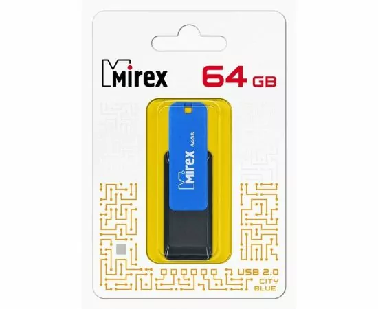 787454 - Флэш-диск USB 64 ГБ Mirex CITY BLUE 64GB (ecopack) (1)