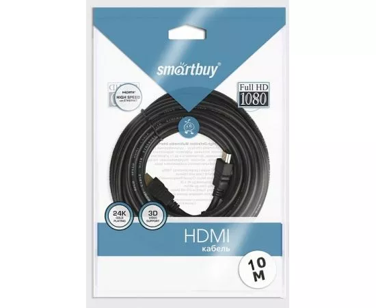 793879 - Кабель HDMIшт. - HDMIшт. Smartbuy ver.1.4b A-M/A-M, 2 фильтра, 3 м (K-332-70)/10 (1)