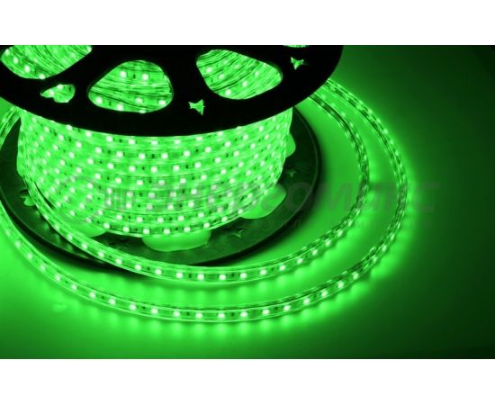 607904 - Neon-night св/д лента 220V, 10*7 мм, IP65, SMD 3528, 60 LED/m Зеленая, 100 м, ц.за 1м, (1)