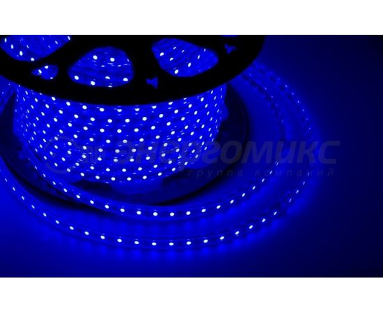 607907 - Neon-night св/д лента 220V, 10*7 мм, IP65, SMD 3528, 60 LED/m Синяя, 100 м, ц.за 1м, 142-603 (1)