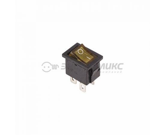 608617 - REXANT выкл. клавишный 250V 6А (4с) ON-OFF желтый с инд. Mini цена за шт , (10!),36-2192 (1)