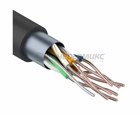 609207 - PROconnect кабель витая пара F/UTP 4х2х24 AWG CAT5e CCA, OUTDOOR, черный, 305м (цена за бухту) (1)
