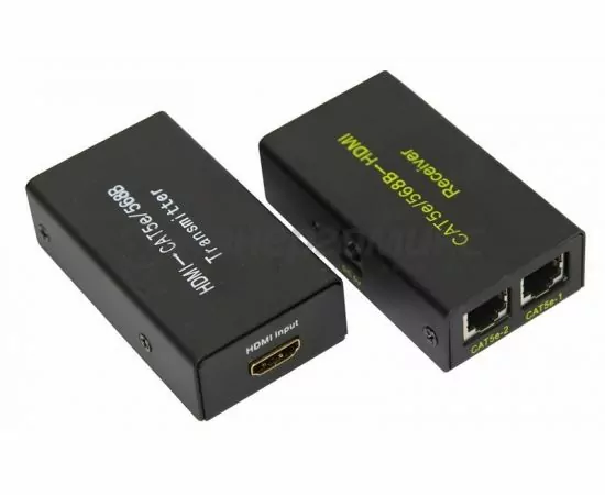 611856 - Удлинитель HDMI на 2 кабеля кат. 5е/6 (Передатчик+приемник), 17-6906 (1)