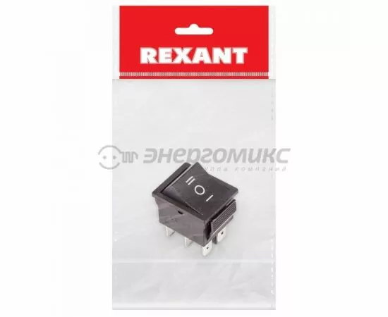 679578 - REXANT выкл. клавишный 250V 15А (6с) ON-OFF-ON черн ,нейтраль (RWB-508, SC-767) ИУ 36-2370-1 (1)