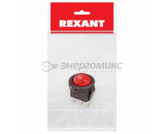 679584 - REXANT выкл. клавишный круглый 250V 3А(3с)ON-OFF красн.,подсв.Micro(RWB-106,SC-214) ИУ36-2530-1 (1)