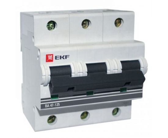 577403 - EKF Автоматический выключатель ВА47-125, 3P 100А (C) 15кА EKF PROxima (1)