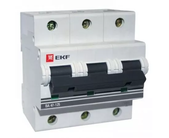 577404 - EKF Автоматический выключатель ВА47-125, 3P 125А (C) 15кА EKF PROxima (1)