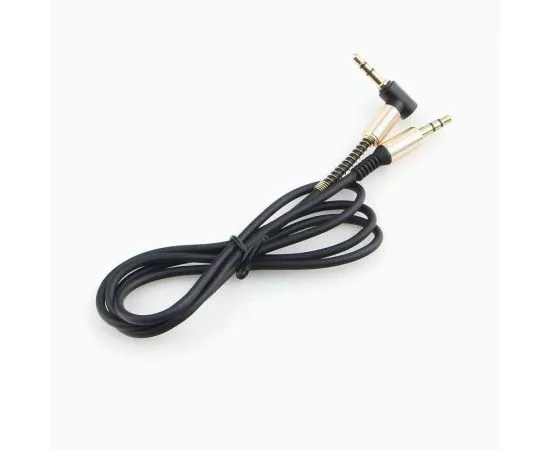 758911 - Аудио кабель jack 3,5шт. - jack 3,5шт. угловой Cablexpert, черный, 1м, блистер (1)