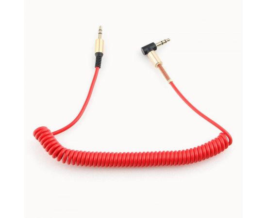 758916 - Аудио кабель jack 3,5шт. - jack 3,5шт. угловой витой Cablexpert, красный, 1.8м, блистер (1)