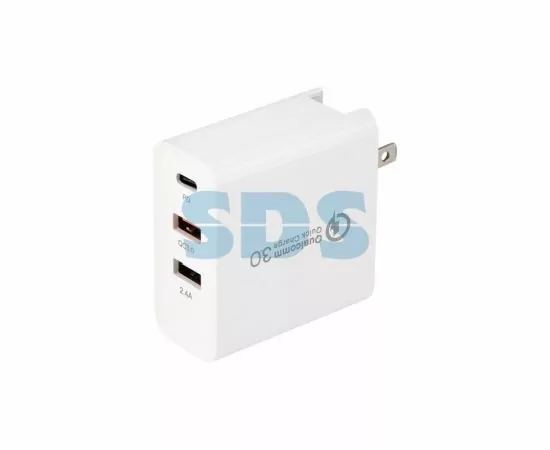 792665 - Сет. адаптер/зарядник/блок пит. 220V-5V Rexant 2xUSB+USB Type-С: 2xUSB+type C гн, 48W, 18-2214 (1)