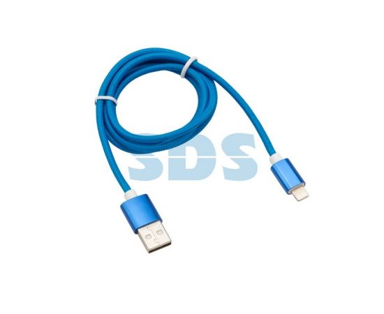 792672 - Кабель USB шт. - 8 pin (lightning/iphone)шт., 1 м, синяя нейлоновая оплетка, Rexant, 18-7052 (1)