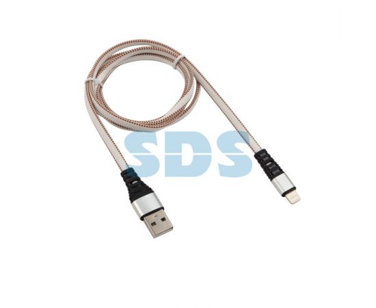 792674 - Кабель USB шт. - 8 pin (lightning/iphone)шт., 2.4 A, 1 м, белая нейлоновая оплетка, Rexant, 18-7056 (1)