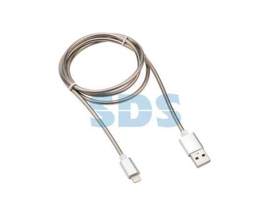 792675 - Кабель USB шт. - 8 pin (lightning/iphone)шт., 2 A, 1 м, матовая сталь, Rexant, 18-7057 (1)