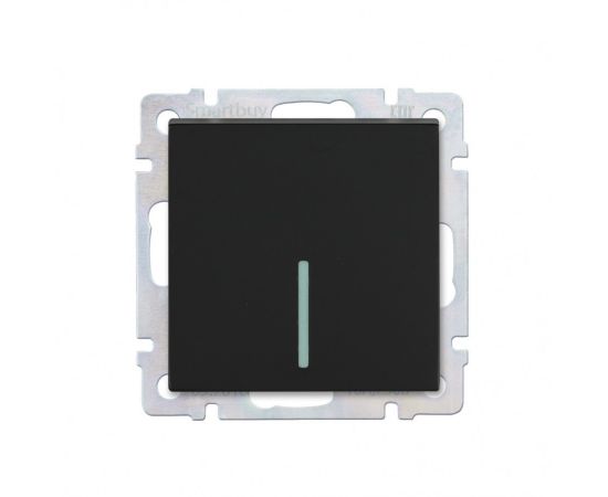 695327 - Smartbuy Нептун мех. выкл. СУ проходной 1-клавишный с индикатором 10А черный (SBE-05b-10-SW12-1) (1)