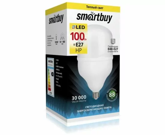 663687 - Smartbuy высокомощн. ЛОН E27 100W(8000lm) 4000K 4K 140x258 SBL-HP-100-4K-E27 (1)