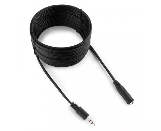 713019 - Аудио кабель удлинитель для наушников Jack3.5шт. - Jack3.5гн. 5м Cablexpert, черный (1)