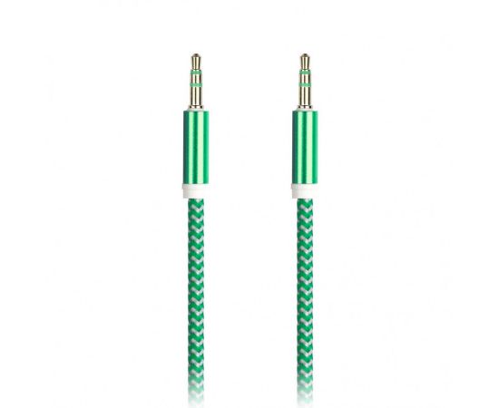 770735 - Аудио кабель Jack3,5шт. - Jack3,5шт., 1м, зел, нейлоновая оплетка, Smartbuy (A-35-35 green)/100 (1)