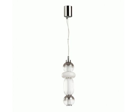 789215 - ODEON LIGHT 4827/18L PENDANT ODL21 007 дымч./бел./прозр. св-к подвесной св/д 18W D= 125мм BEANS (1)