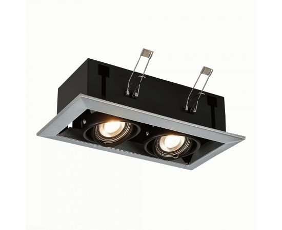 791576 - ST LUCE св-к встр. 2x50W GU10 245x126x70 Черный/Серебристый ST250.148.02 (1)