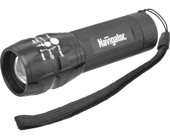 422399 - Navigator фонарь ручной NPT-CM03-3AAA, (3xR03), 1св/д 3W (100lm), черн/алюм.,3 реж, фокус, BL, 94967 (1)
