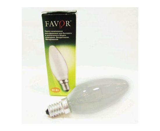427105 - Лампа накаливания Favor B36 E14 40W свеча матовая (Калашников) (1)