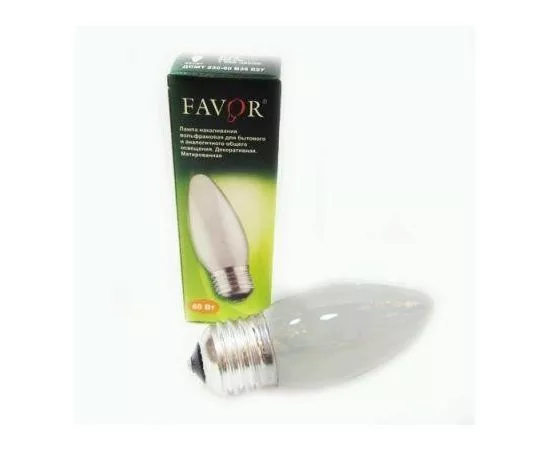 427109 - Лампа накаливания Favor B36 E27 40W свеча матовая (Калашников) (1)