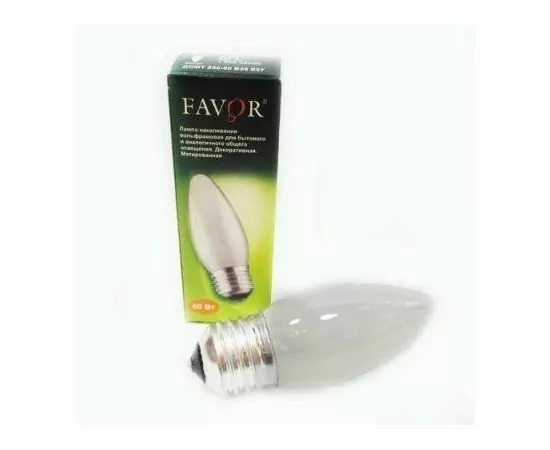 427110 - Лампа накаливания Favor B36 E27 60W свеча матовая (Калашников) (1)