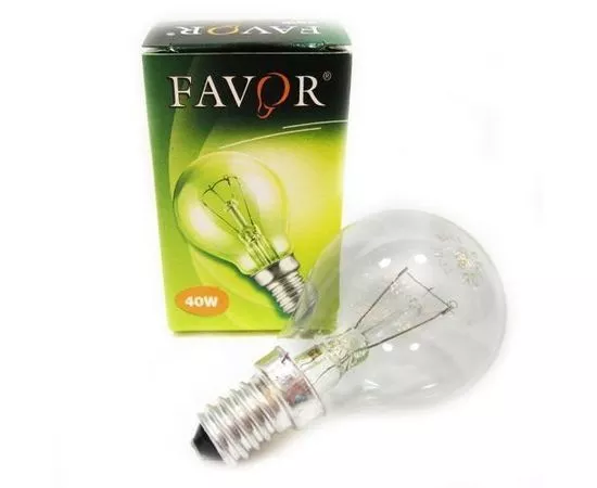 427114 - Лампа накаливания Favor P45 E14 60W шар прозрачная (Калашников) (1)
