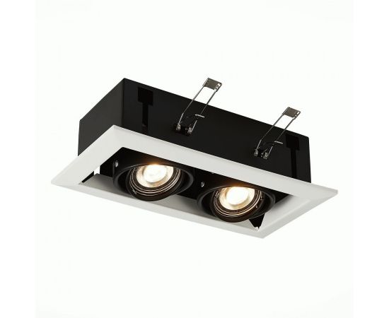 794141 - ST LUCE св-к встр. 2x50W GU10 245x126x70 Черный/Матовый белый ST250.548.02 (1)