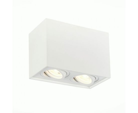 794375 - ST LUCE св-к декор.накл. 2x50W GU10 181x100x123 Матовый белый/Матовый белый ST109.507.02 (1)