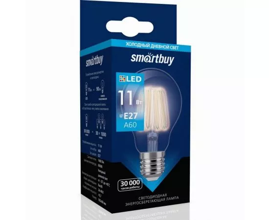 812345 - Smartbuy Светодиодная (LED) Лампа FIL Smartbuy-A60-11W/6000/E27 (SBL-A60F-11-60K-E27) (1)