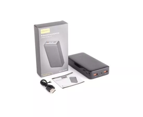 783198 - Внеш. аккум. Power bank ATOM TX10W-V2, Li-Po 10000mAh, 2*USB-A, Type-C,QC3.0, PD3.0, LED,беспров.зар (1)
