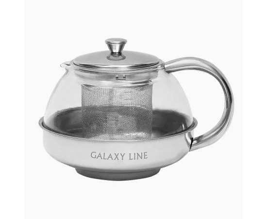 807700 - Чайник заварочный, 600мл, GL 9355, нерж сталь/стекло, Galaxy LINE (1)