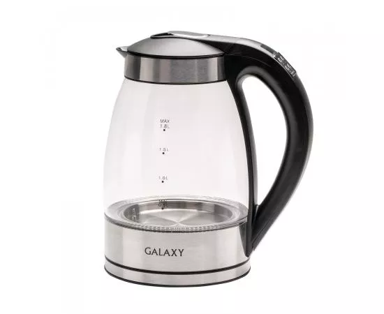 807701 - Чайник электр. Galaxy GL 0556 (диск, 1,8л), 2,2кВт, подсветка,регул.темпер.нагрева,нерж.сталь/стекло (1)