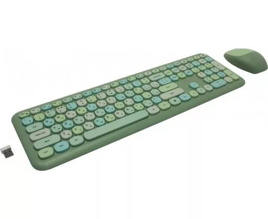 809557 - Комплект клавиатура+мышь мультимедийный Smartbuy 666395 зеленый (SBC-666395AG-G) /10 (1)
