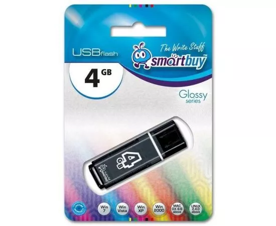 426137 - Флэш-диск (флэшка) USB 4Gb SmartBuy Glossy Black SB4GBGS-K (1)