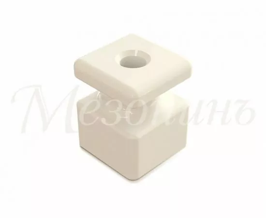 688062 - МЕЗОНИНЪ РЕТРО Изолятор квадрат фарфор (керамика) D18,5х24мм белый (уп.30шт, цена за шт) GE80025-01 (1)