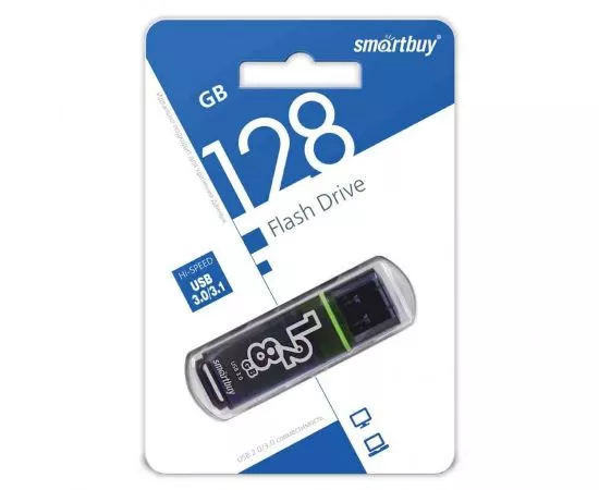 792230 - Флэш-диск (флэшка) USB UFD 3.0 Smartbuy 128GB Glossy Dark Grey (SB128GBGS-DG) (1)
